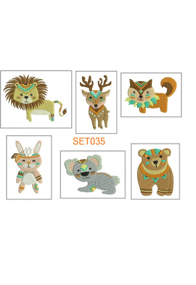 Set035 - Cute Tribal animals